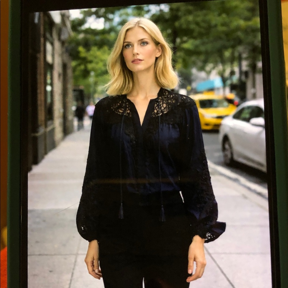 New KOBI HALPERIN Norina Eyelet Blouse